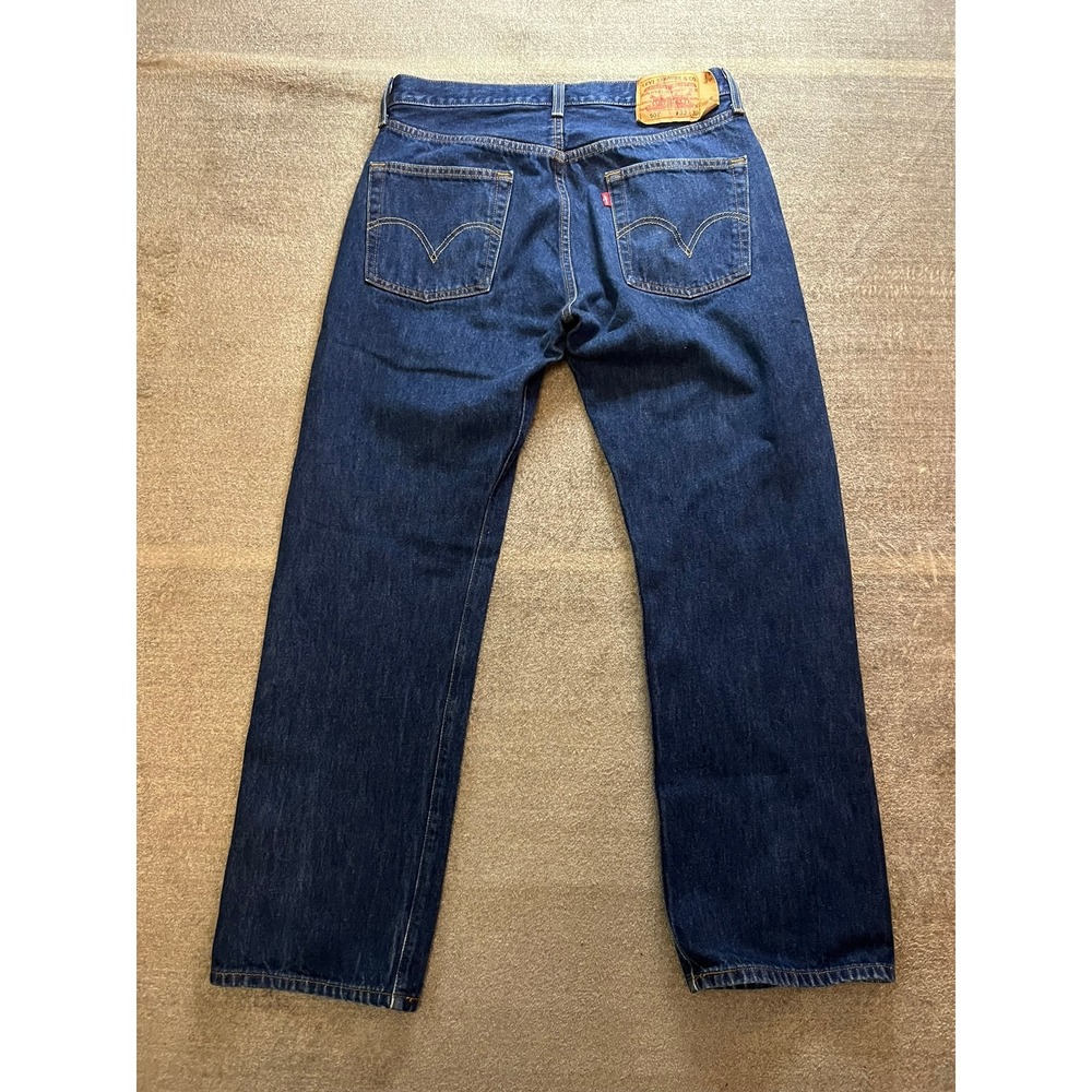 Levis 501 Y2k Button Fly Jeans Mens 33x30 Dark Wash Blue Straight Leg Denim